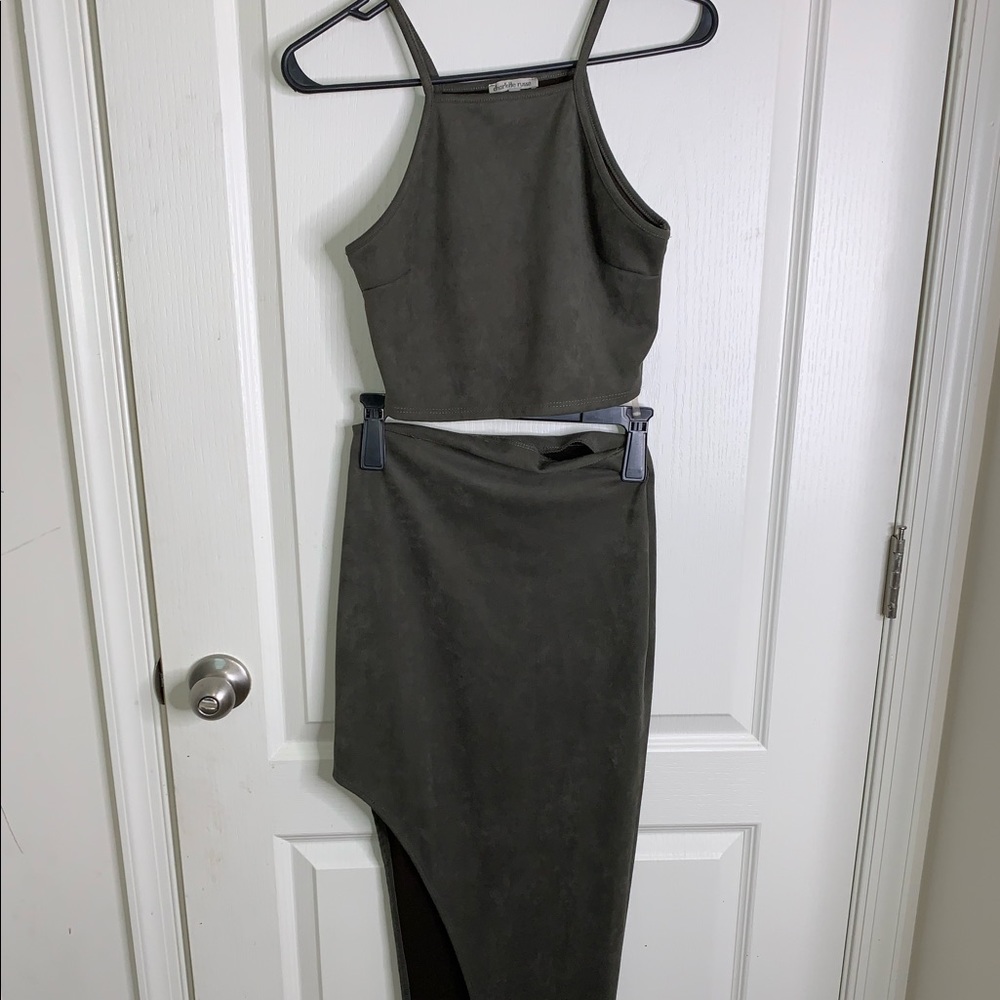 Green Two Piece Top + Skirt